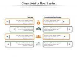 Characteristics good leader ppt powerpoint presentation icon pictures cpb