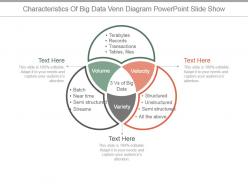 Characteristics of big data venn diagram powerpoint slide show