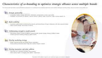 Characteristics Of Co Branding To Optimize Strategic Alliance Core Element Of Strategic