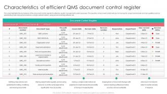 Characteristics Of Efficient QMS Document Control Register