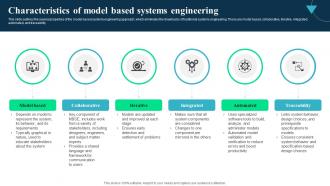Characteristics Of Model Based Systems Integrated Modelling And Engineering