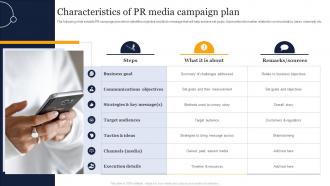 Characteristics Of PR Media Campaign Plan
