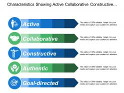Characteristics showing active collaborative constructive and authentic