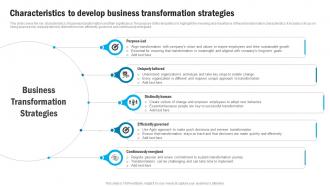 Characteristics To Develop Business Transformation Strategies