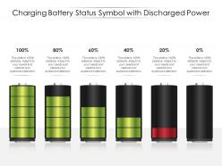 Charging battery status symbol with discharged power