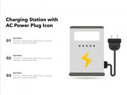 Charging station with ac power plug icon