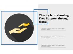 Charity icon showing free support through hand