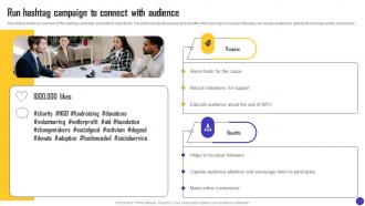 Charity Organization Strategic Plan Run Hashtag Campaign To Connect With Audience MKT SS V