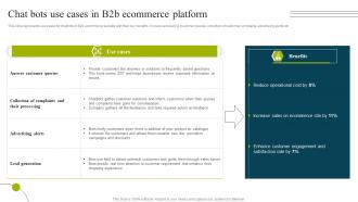Chat Bots Use Cases In B2b Ecommerce Platform B2b E Commerce Business Solutions