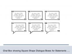 Chat box showing square shape dialogue boxes for statements use to communicate
