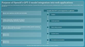 Chatbot Using Gpt 3 Purpose Of Openais Gpt 3 Model Integration Into Web Applications