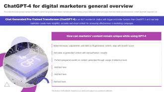 Chatgpt 4 For Digital Marketers General Overview AI Marketing Strategies AI SS V