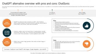 ChatGPT Alternative Overview With Pros And Cons Chatsonic Glimpse About ChatGPT As AI ChatGPT SS V
