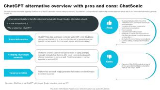 ChatGPT Alternative Overview With Pros And Cons Chatsonic How ChatGPT Actually Work ChatGPT SS V