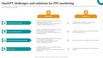 ChatGPT Challenges And Solutions For PPC Marketing OpenAI ChatGPT To Transform Business ChatGPT SS