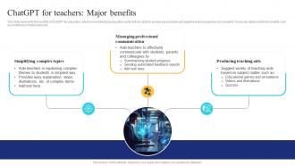 Chatgpt For Teachers Major Benefits Ai In Education Transforming Teaching And Learning AI SS