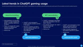 ChatGPT In Gaming Industry Revamping Player Experience ChatGPT CD Editable Designed