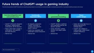 ChatGPT In Gaming Industry Revamping Player Experience ChatGPT CD Idea Professional