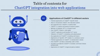 ChatGPT Integration Into Web Applications Table Of Contents