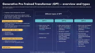 Chatgpt IT Generative Pre Trained Transformer Gpt Overview And Types