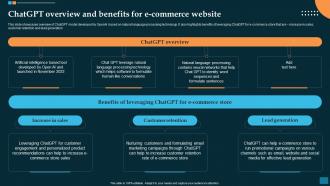 Chatgpt Overview And Benefits For Revolutionizing E Commerce Impact Of ChatGPT SS