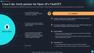 ChatGPT Overview Of Implications Coca Cola Early Partner For Open AIs ChatGPT SS