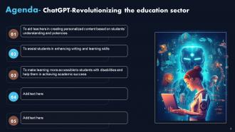 ChatGPT Revolutionizing The Education Sector Powerpoint Presentation Slides ChatGPT CD Attractive Slides