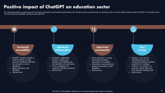 ChatGPT Revolutionizing The Education Sector Powerpoint Presentation Slides ChatGPT CD Pre designed Idea