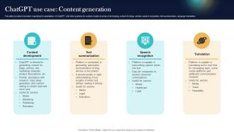 ChatGPT Use Case Content Generation Top Generative AI Tools To Look For AI SS V
