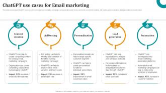 ChatGPT Use Cases For Email Marketing OpenAI ChatGPT To Transform Business ChatGPT SS