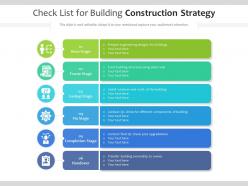 Check list for building construction strategy