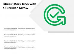 Check mark icon with a circular arrow