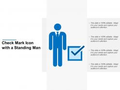 Check mark icon with a standing man