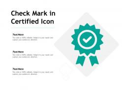 Check mark in certified icon