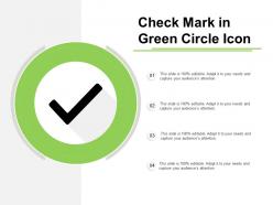 Check mark in green circle icon
