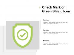 Check mark on green shield icon