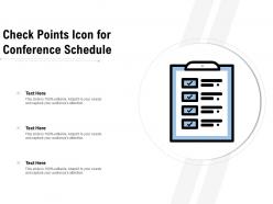 Check points icon for conference schedule