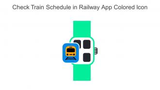 Check Train Schedule In Railway App Colored Icon In Powerpoint Pptx Png And Editable Eps Format