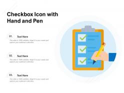 Checkbox icon with hand and pen
