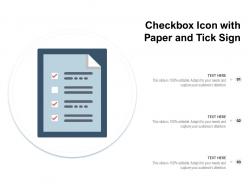 Checkbox icon with paper and tick sign