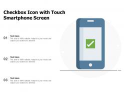 Checkbox icon with touch smartphone screen