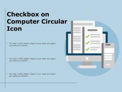 Checkbox on computer circular icon