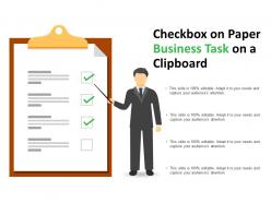 Checkbox on paper business task on a clipboard