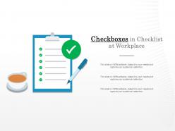Checkboxes in checklist at workplace