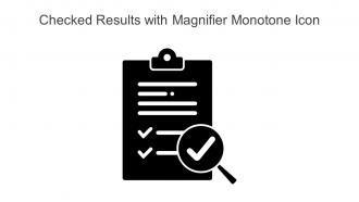 Checked Results With Magnifier Monotone Icon Powerpoint Pptx Png And Editable Eps Format