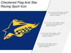 Checkered flag and star racing sport icon