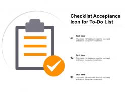 Checklist acceptance icon for to do list