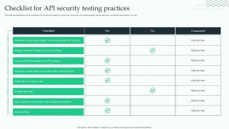 Checklist For API Security Testing Practices