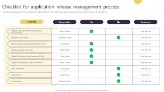 Checklist For Application Release Management Process