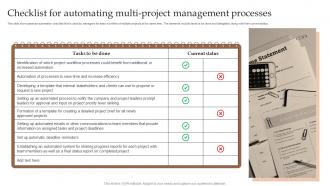 Checklist For Automating Multi Project Management Processes